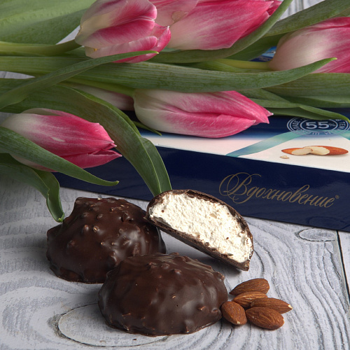 Sefir Vdohnowenije in dunkler Schokolade mit Mandeln, 230 g