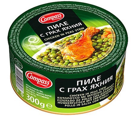 Compass Hühnerfleisch mit Erbseneintopf, 300 g