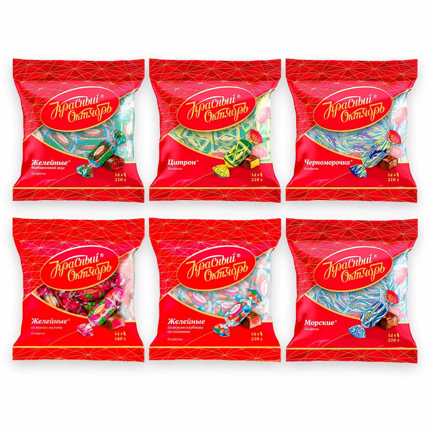 Pralinen Mix „Frucht & Fondant“ – 6 Sorten Schokoladen- und Geleekonfekt (6x210g)