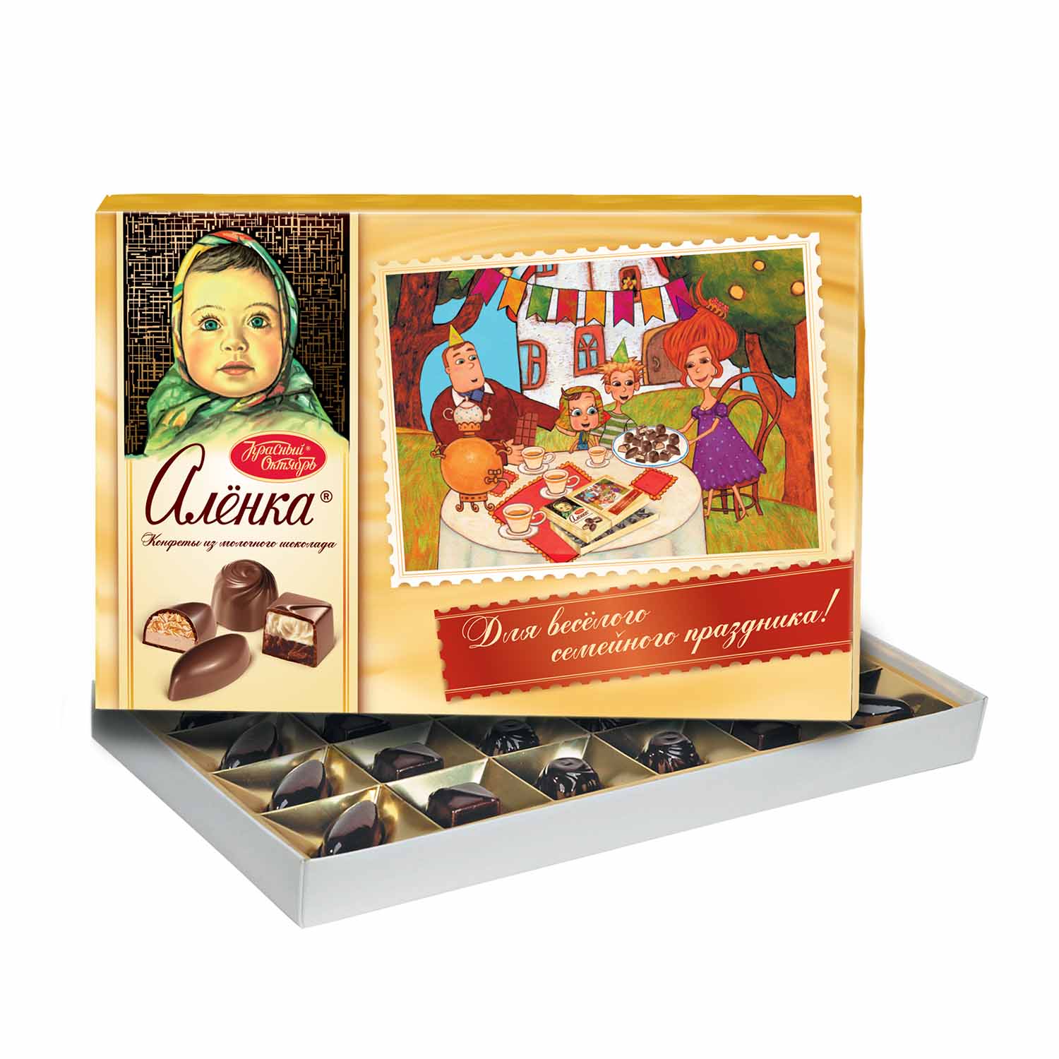 Schoko-Assorti Geschenkset: Bukety, Krasny Oktjabr Zartbitter & Aljonka Milch, 610 g