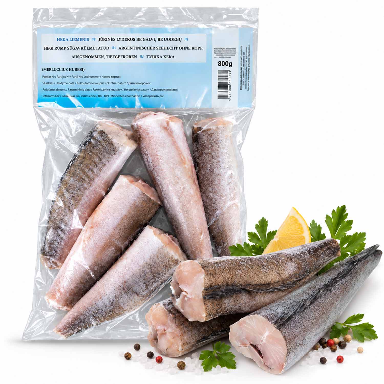 Argentinischer Seehecht ohne Kopf, küchenfertig ausgenommen (TK, 800 g)