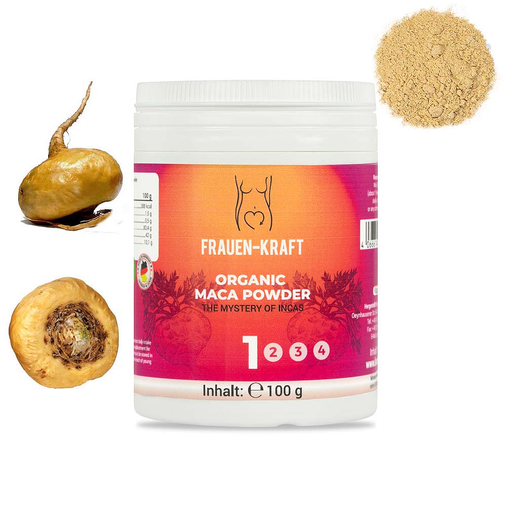 Nahrungsergänzungsmittel Bio Maca Pulver, 100 g