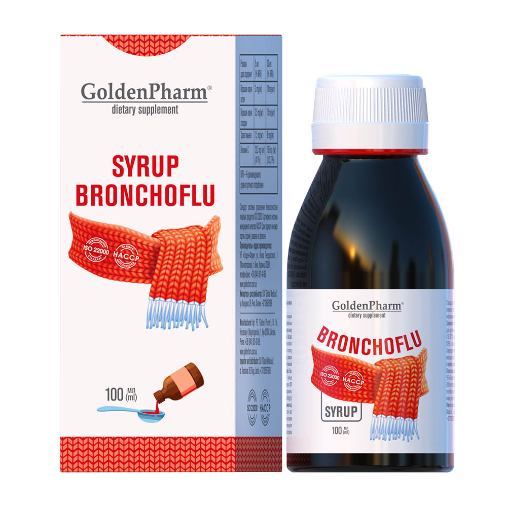 GoldenPharm Hustensirup Bronchoflu, 100 ml