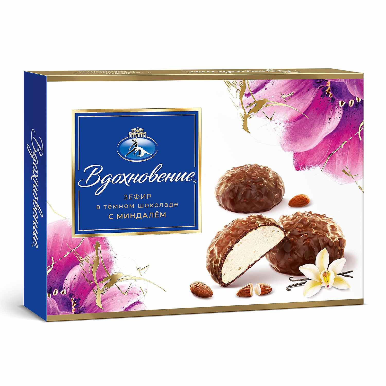 Sefir Vdohnowenije in dunkler Schokolade mit Mandeln, 230 g