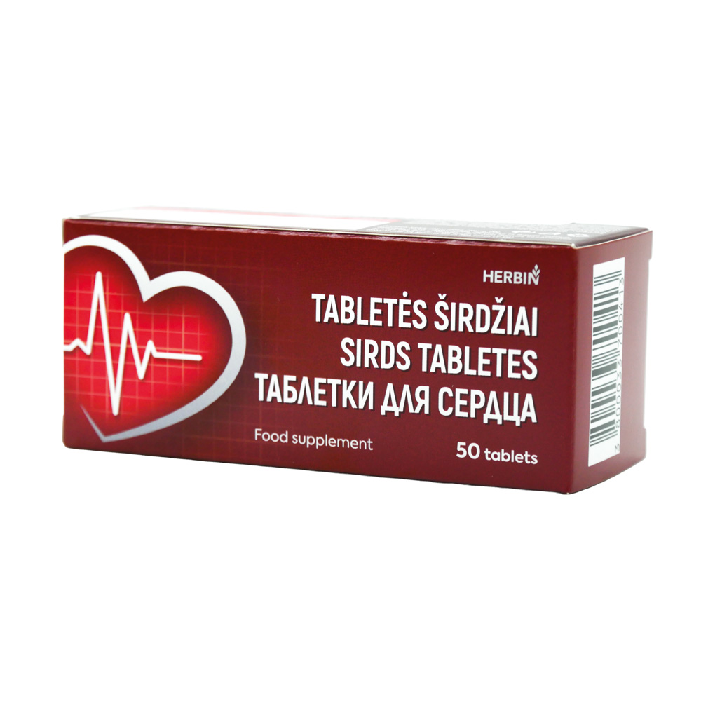 HERBIN Tabletten für das Herz, 50 Kapseln