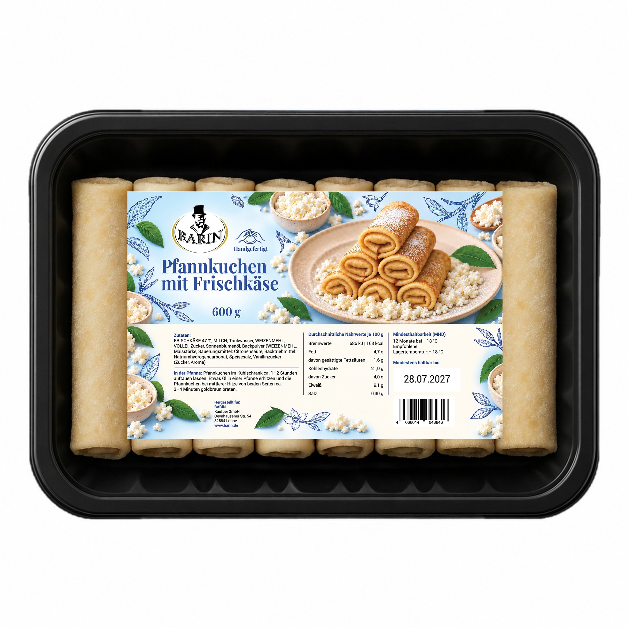 BARIN Pfannkuchen mit Frischkäse, TK, 600 g