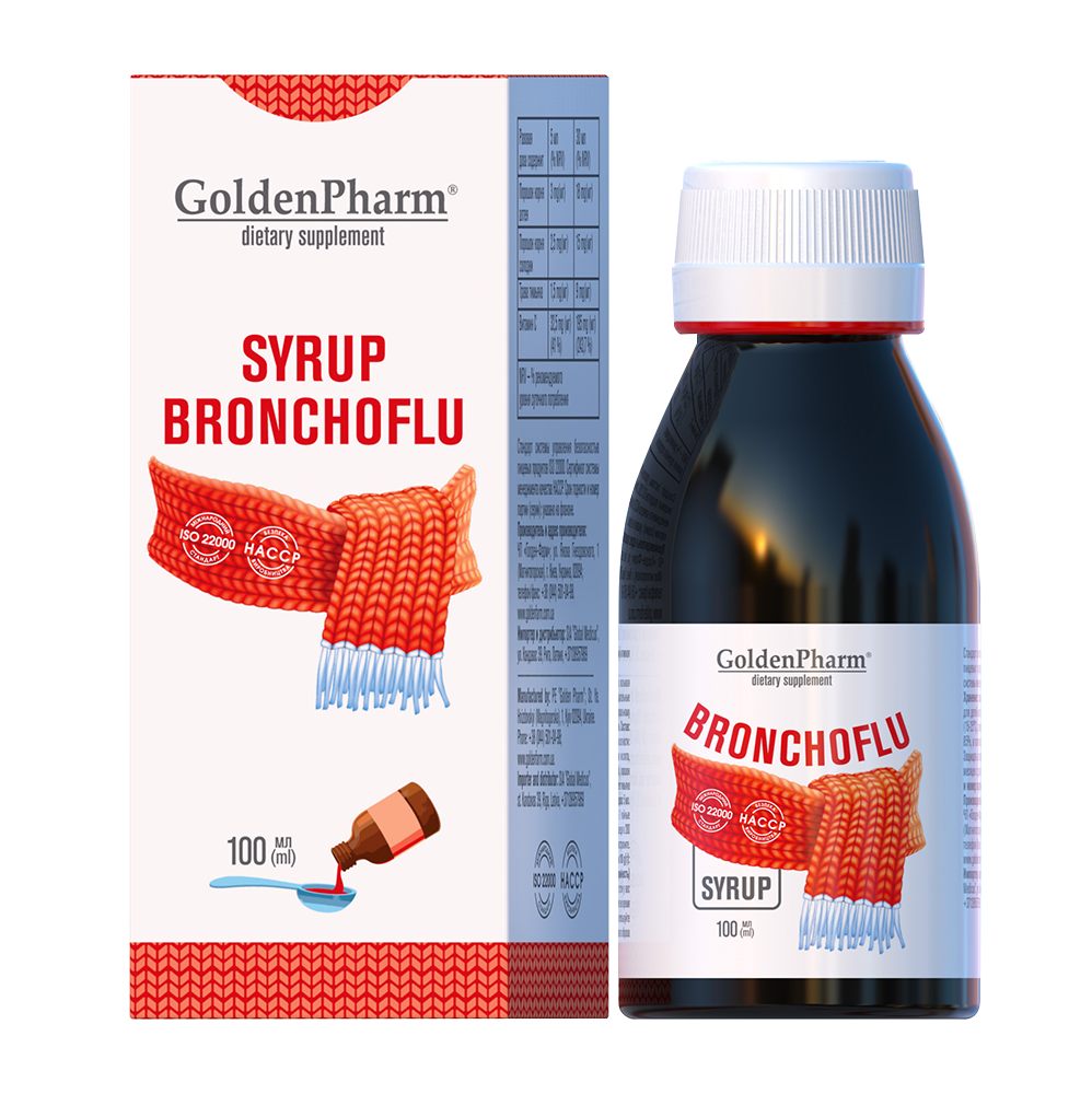 GoldenPharm Hustensirup Bronchoflu, 100 ml