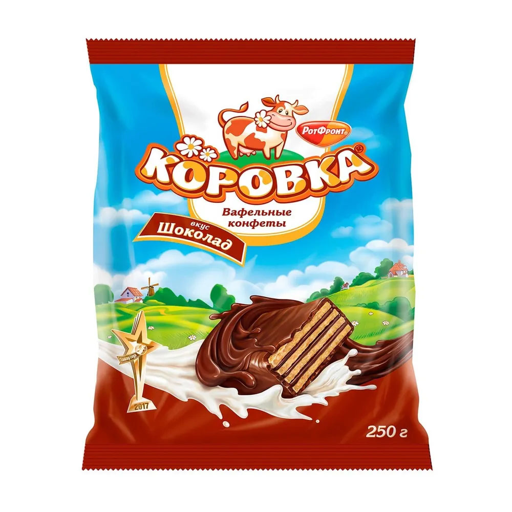 Waffelkonfekt "Korovka" - Schokoladengeschmack, 250 g