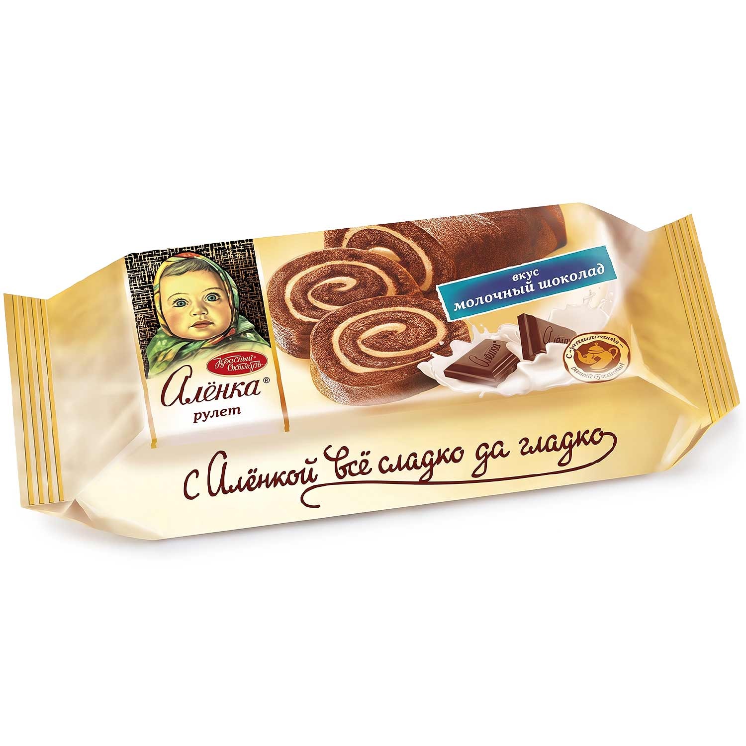 Krasny Oktyabr „Alenka“ – Biskuitrolle mit Milchschokoladen-Geschmack, 200 g