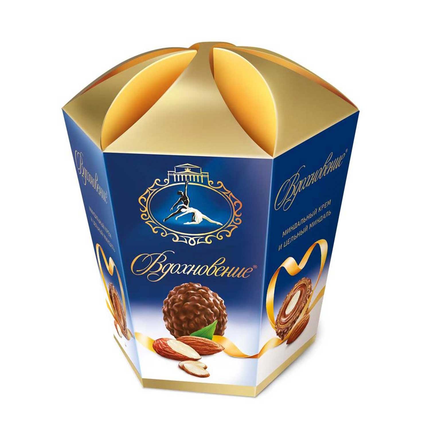 Vdohnowenije Pralinen mit Mandelcreme und ganzen Mandeln, Schachtel 150 g
