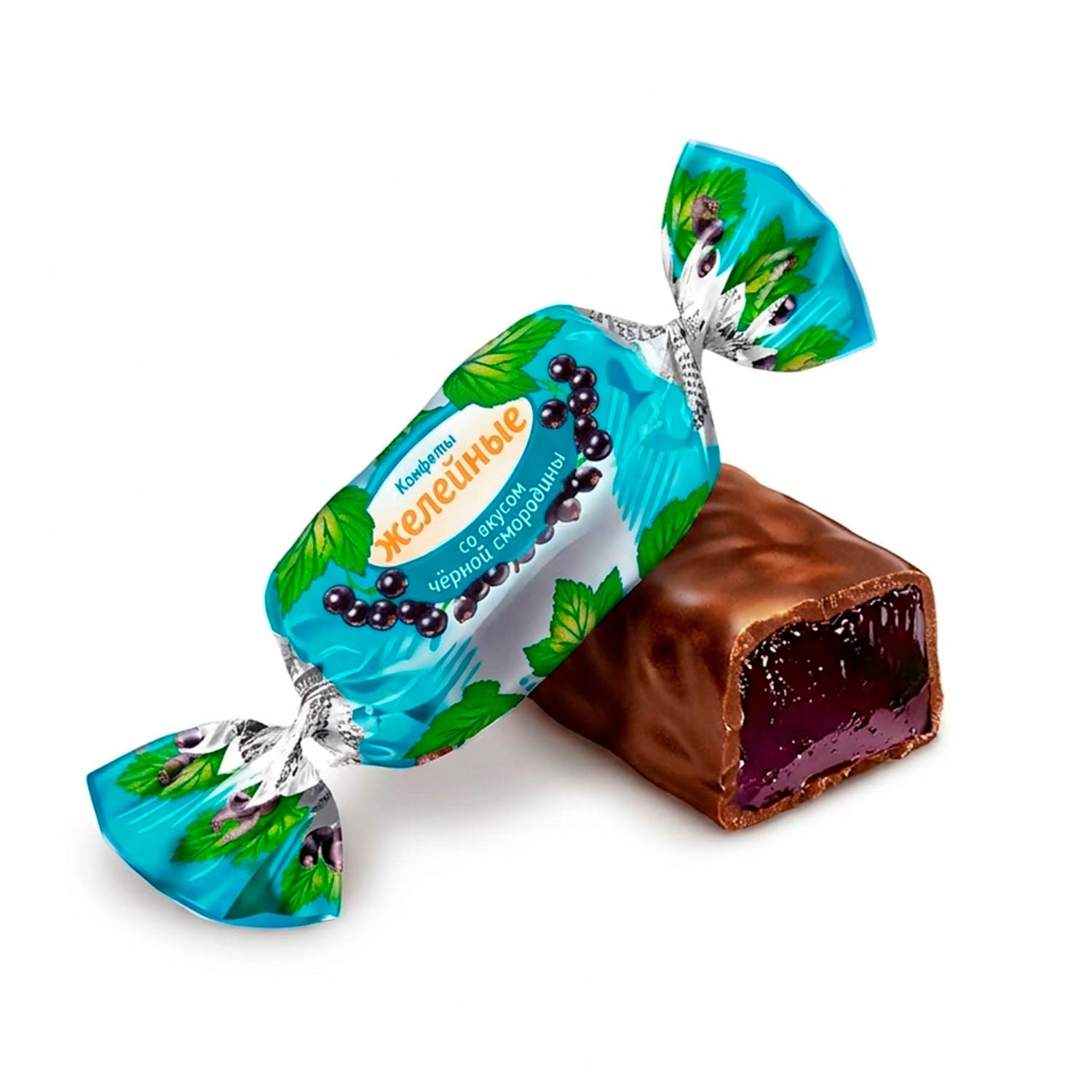 Schokoliertes Geleekonfekt mit Schwarze Johannisbeere-Geschmack, 210g