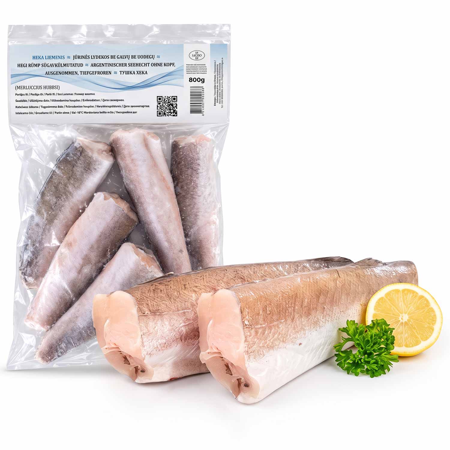 Argentinischer Seehecht ohne Kopf, küchenfertig ausgenommen (TK, 800 g)