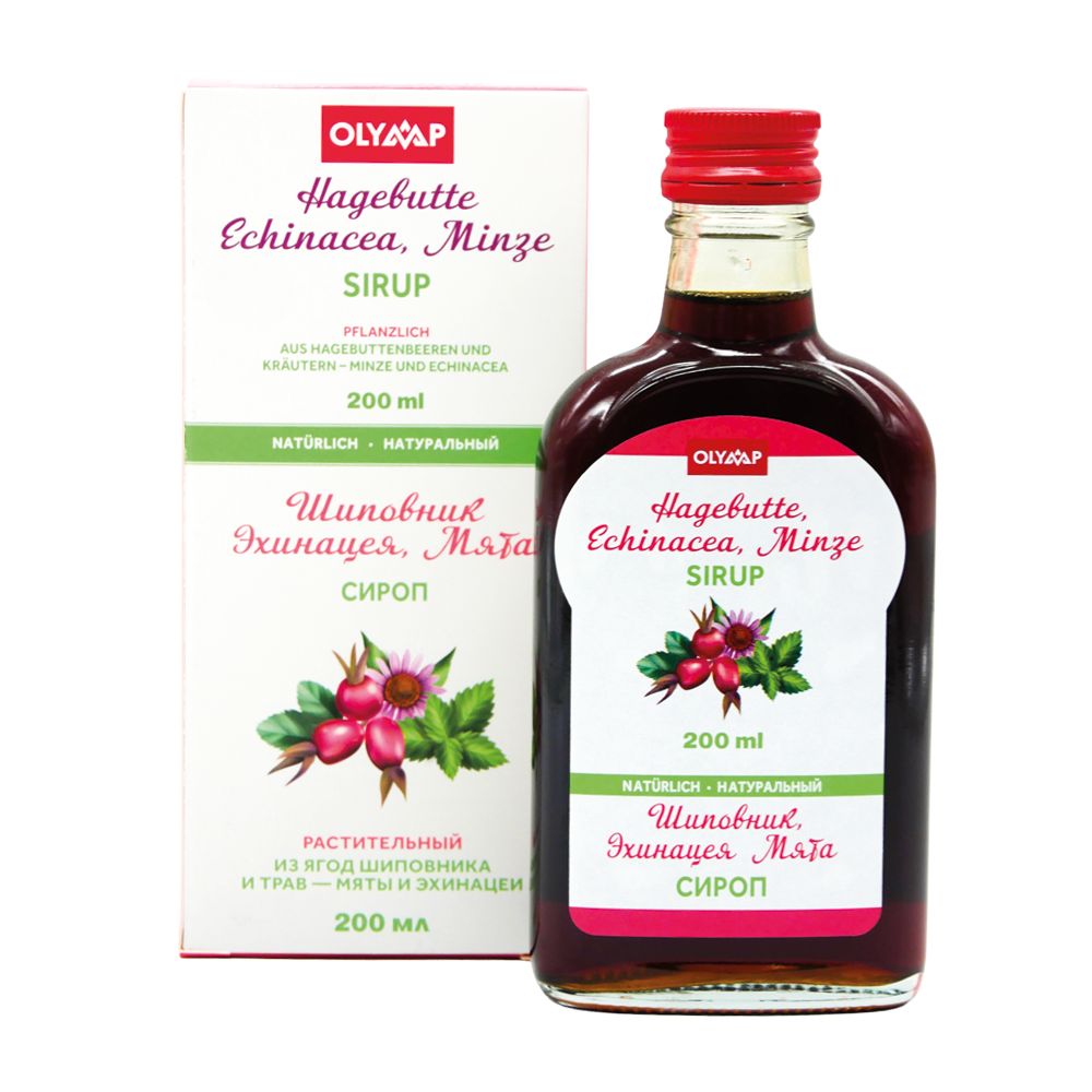 Hagebutte-Echinacea-Minze Sirup, 200 ml