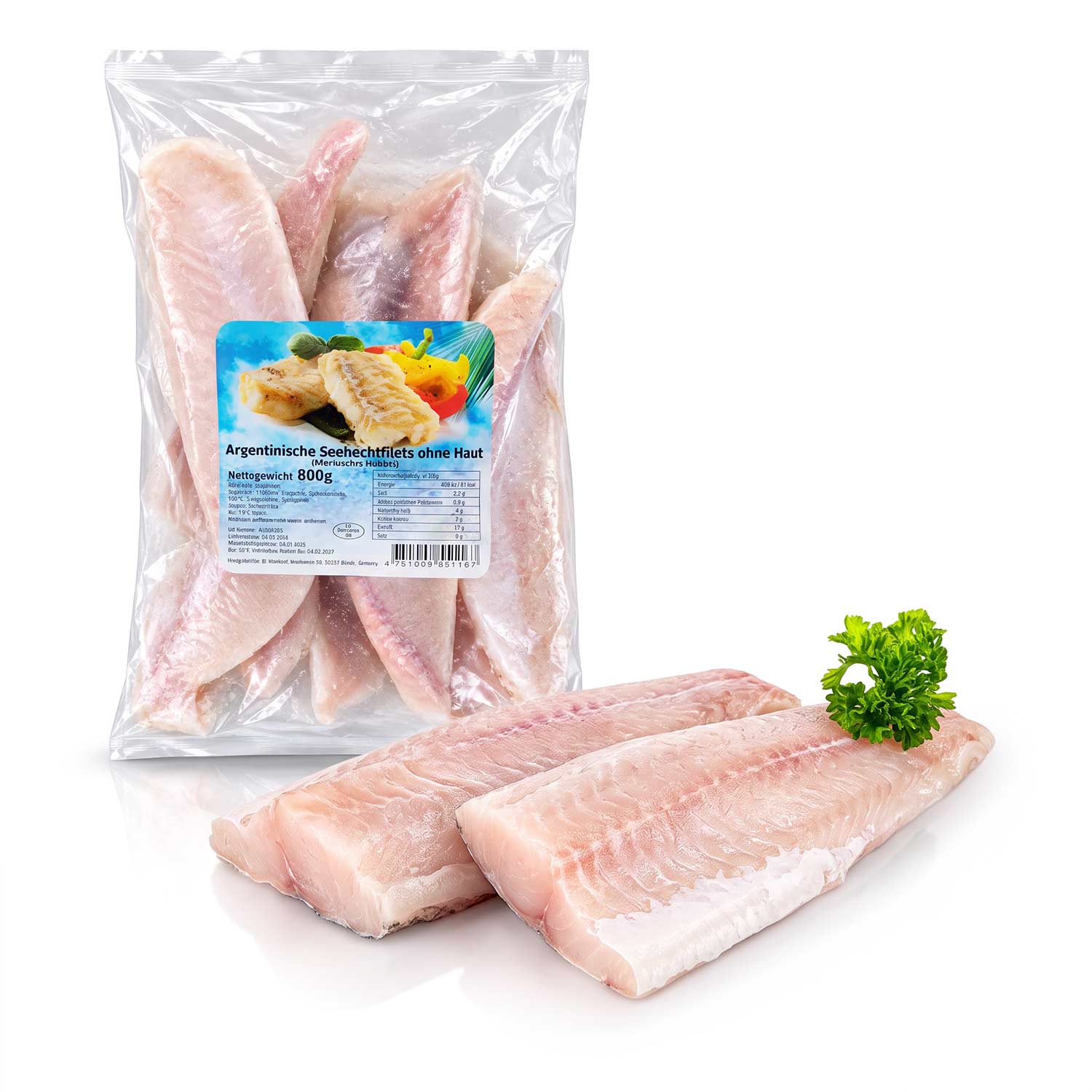 Fisch-Genussbox: Argentinischer Seehecht, Seehechtfilets & Tilapia (3x800 g)