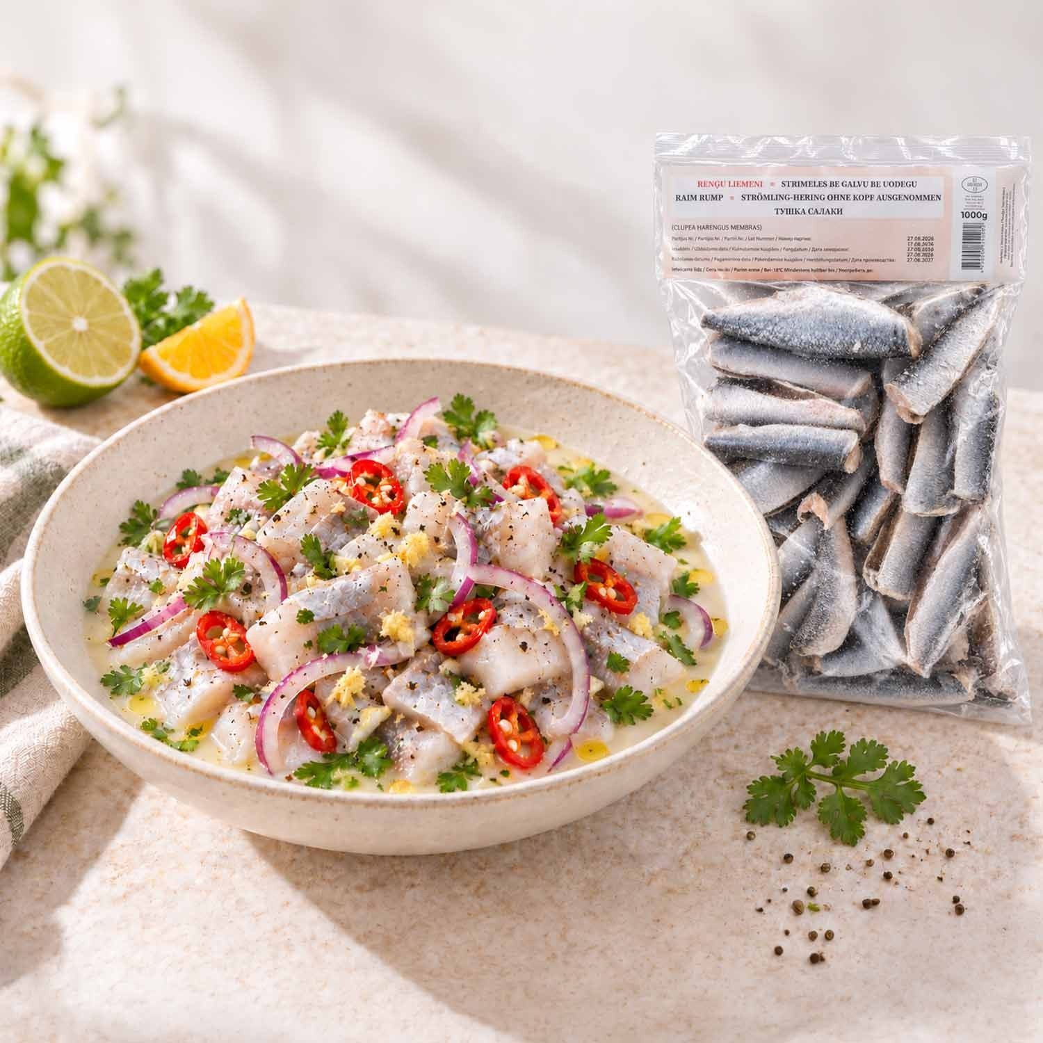 Fischbox für die Woche: Strömling-Hering & Whiteleg Garnelen für die Vorratsküche
