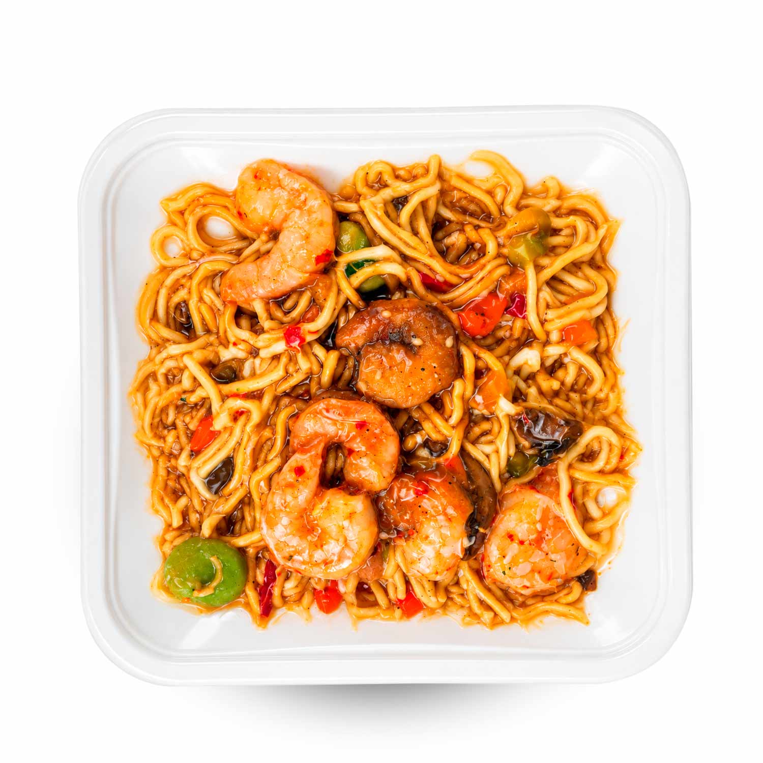 BARIN 5 Minuten Asiatische Bratnudeln mit Garnelen und Gemüse, 340 g