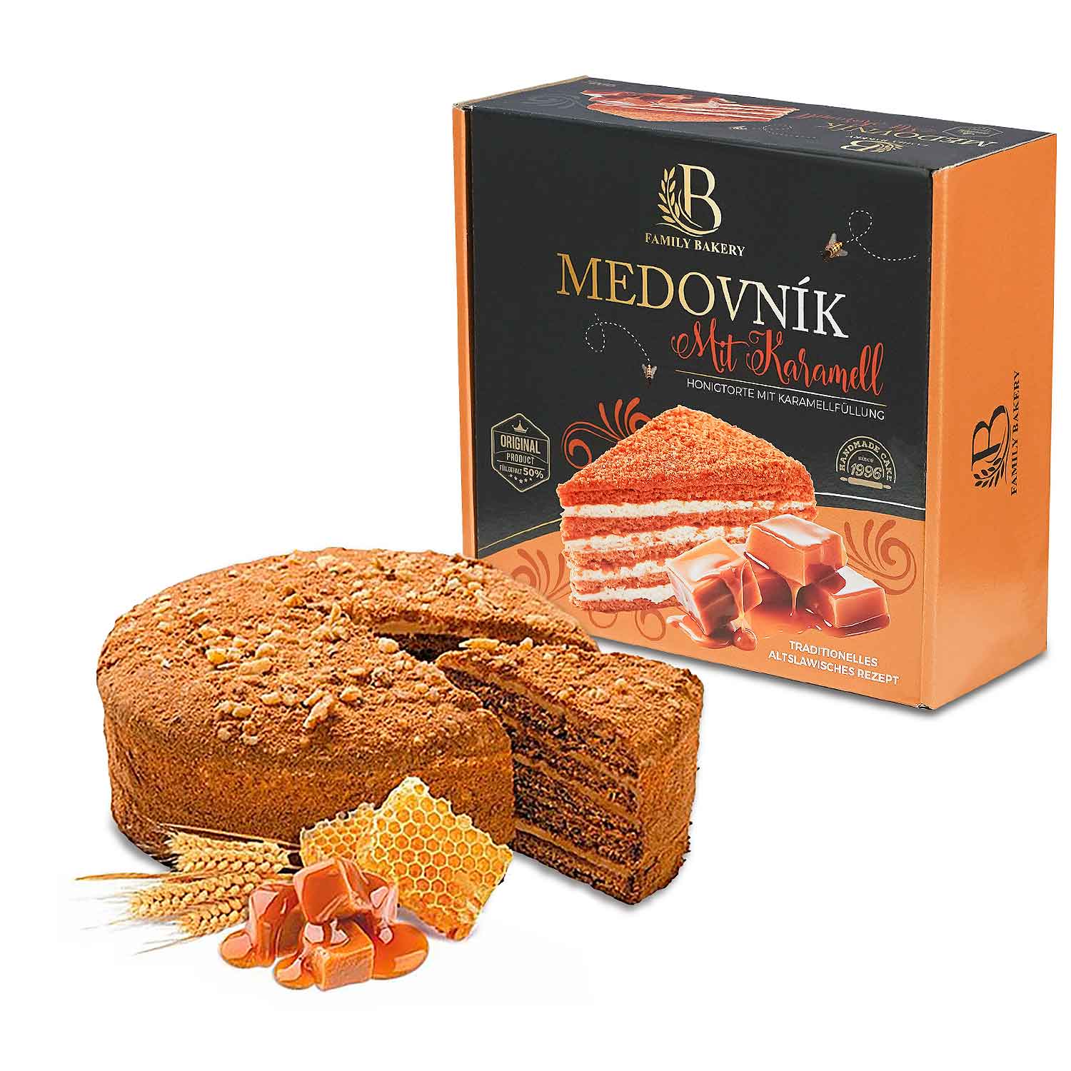 Family Bakery Honigtorte mit Karamellfüllung, 900 g TK