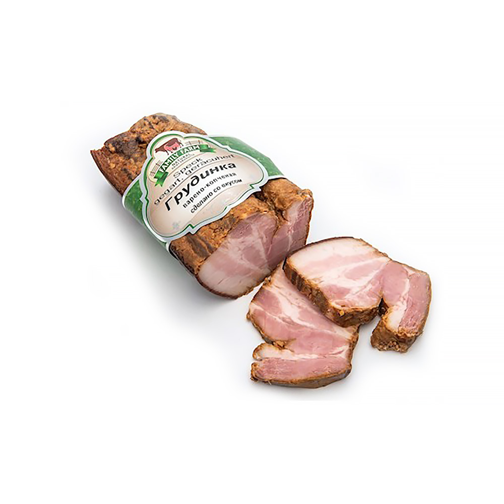 Schweinebauch mit Rippchen über Holz geräuchert, ca. 400g