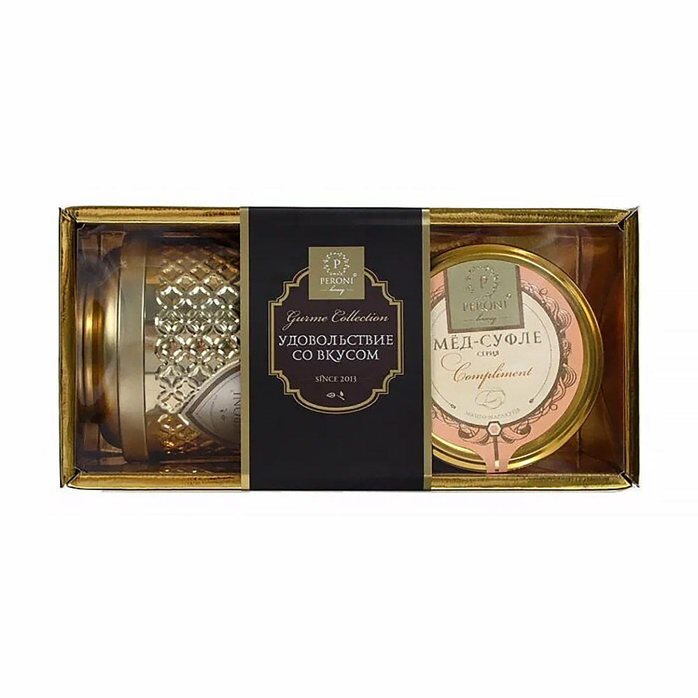 Peroni Honig-Soufflé Set "Goldene Teestunde" Mango-Passionsfrucht 250g + Masalatee 70g