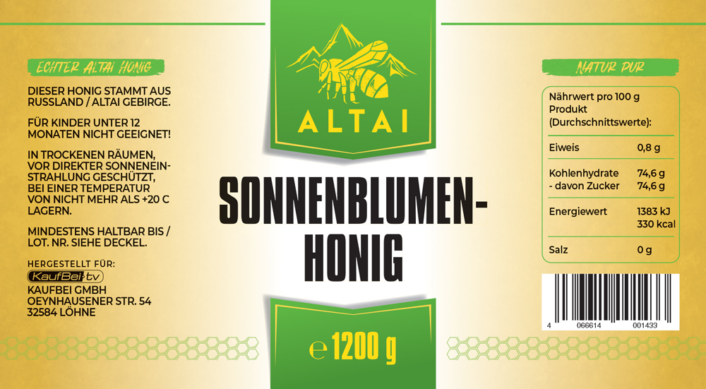 Sonnenblumenhonig 1200 g