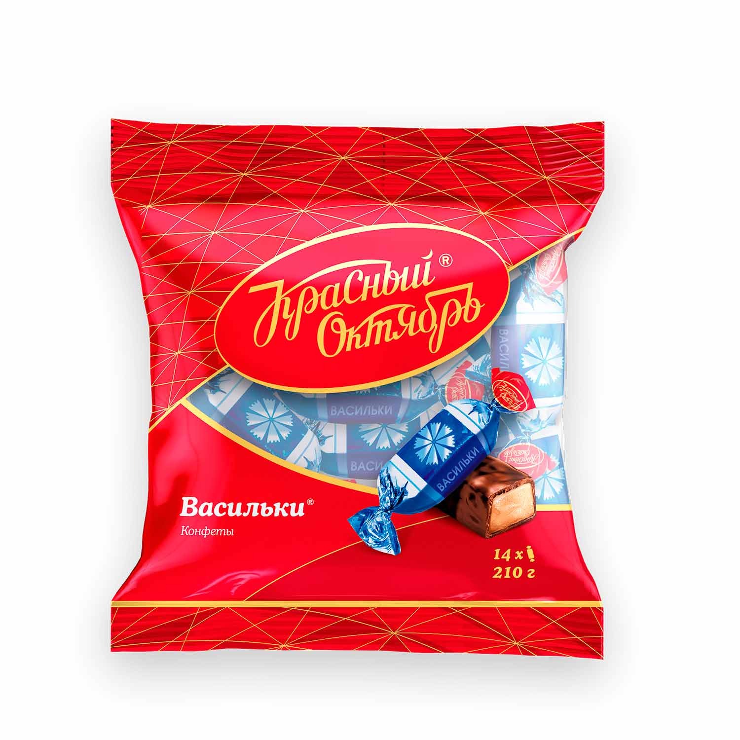 Fondant-Konfekt "Vasilki" mit Milchgeschmack, umhüllt von Schokolade, 210g