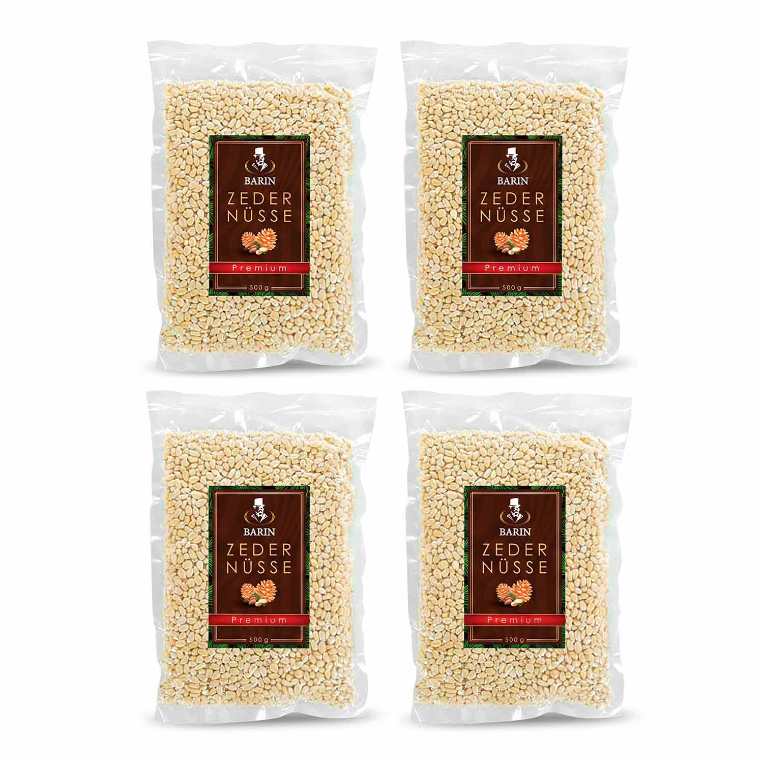 BARIN Set: Zedernüsse Premium 4x 500 g