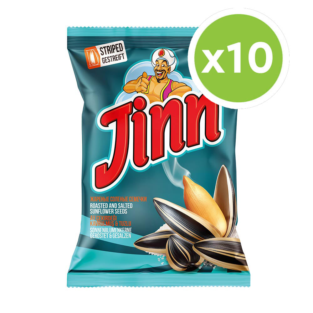 Jinn Sonnenblumenkerne geröstet - gestreift - gesalzen - 10 Packungen á 300g = 3000g