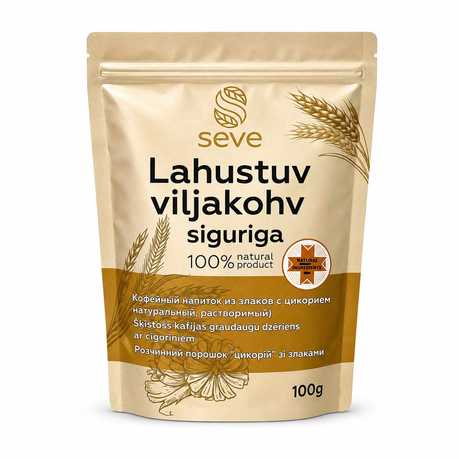 SEVE Getreidekaffeegetränk mit Zichorien, löslich, 100 g