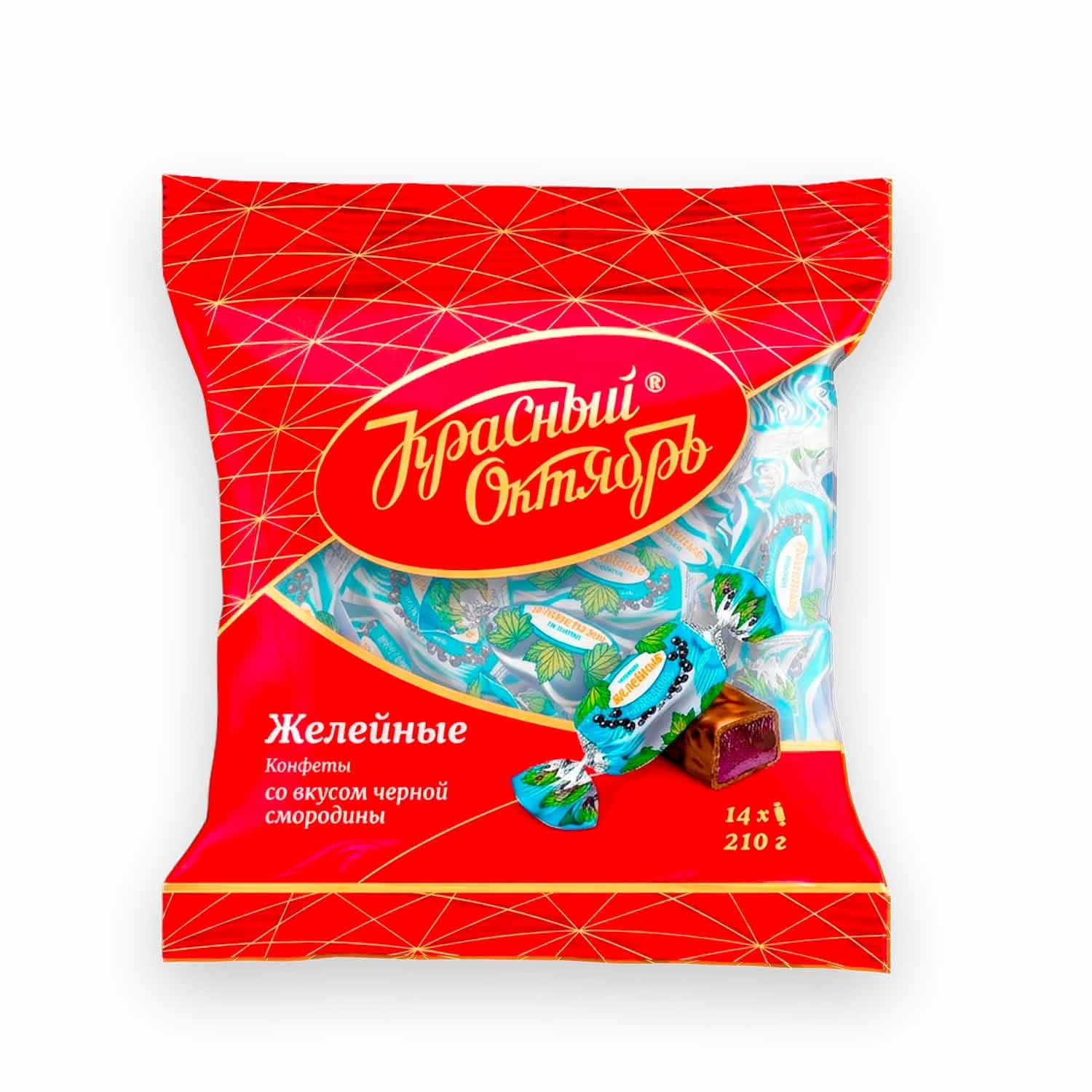 Schokoliertes Geleekonfekt mit Schwarze Johannisbeere-Geschmack, 210g