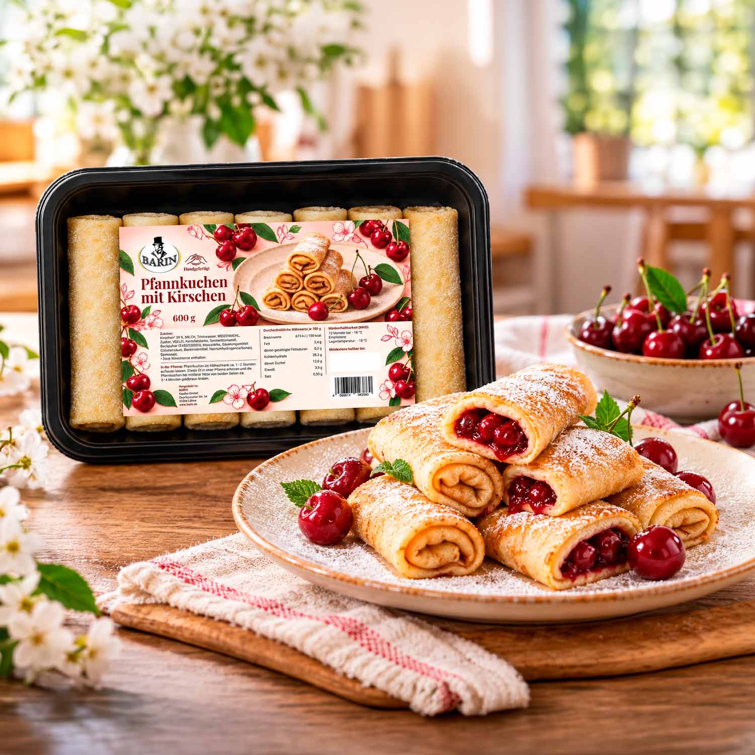 BARIN Pfannkuchen mit Kirschfüllung, TK, 600 g