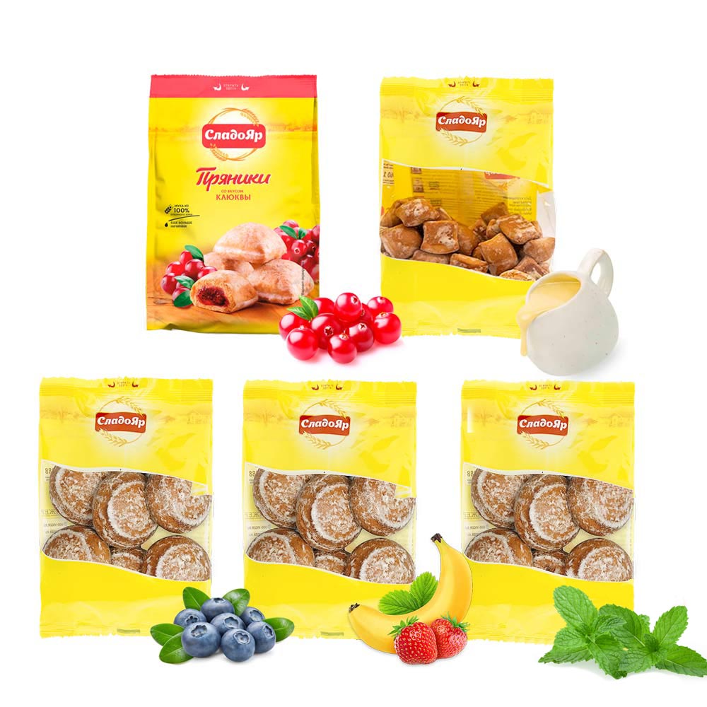 SladoJar Prjaniki-Set – 5 Sorten Lebkuchen mit fruchtigen & cremigen Füllungen