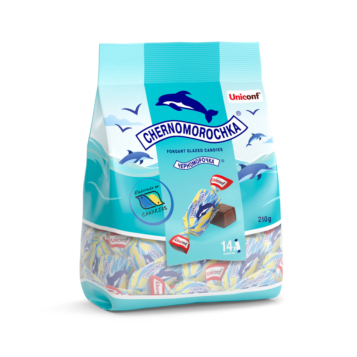 Chernomorochka - Haselnuss- und Kakao-Fondantkonfekt in Schokolade, 210g (alkoholhaltig)