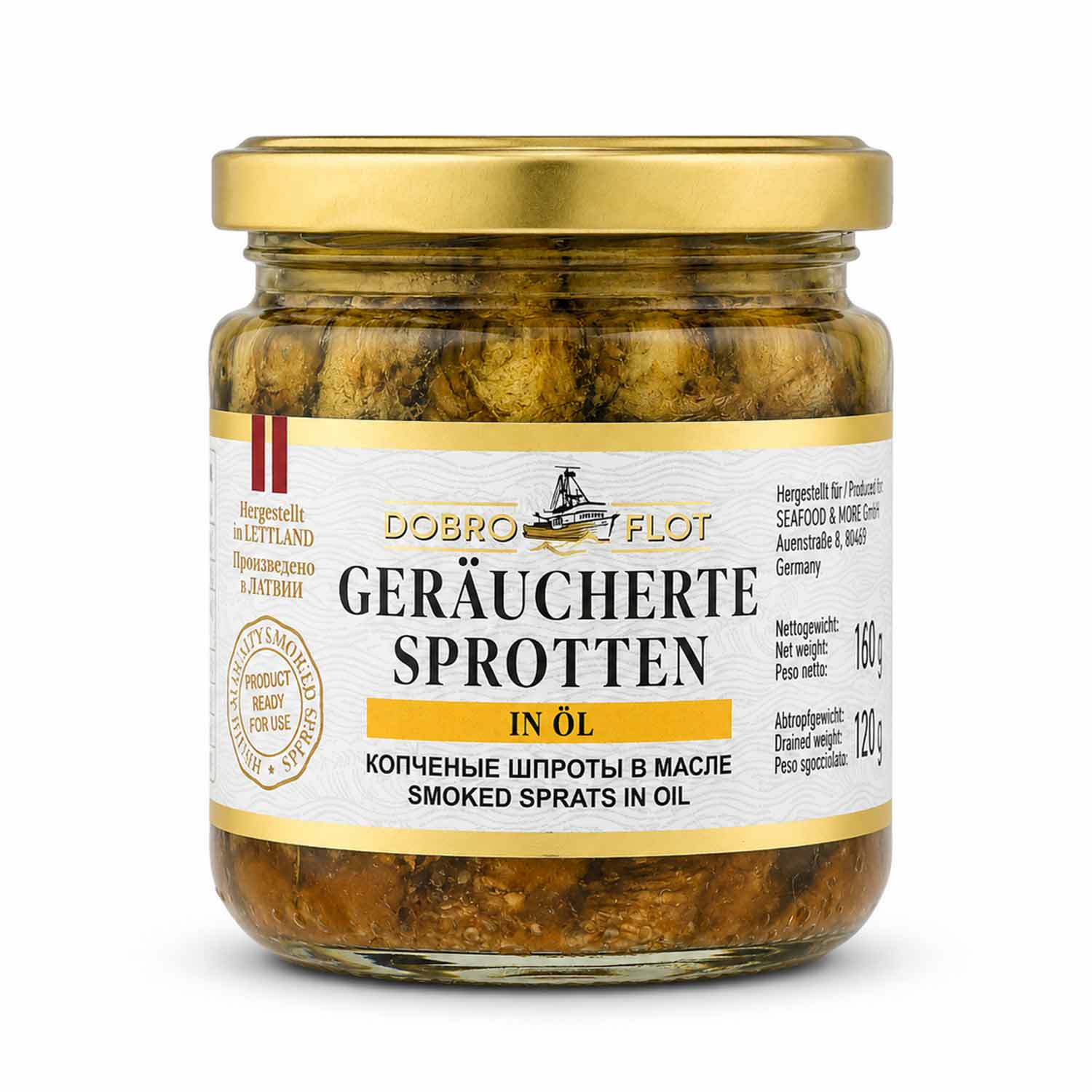 Dobro Flot geräucherte Sprotten in Öl, 185 g