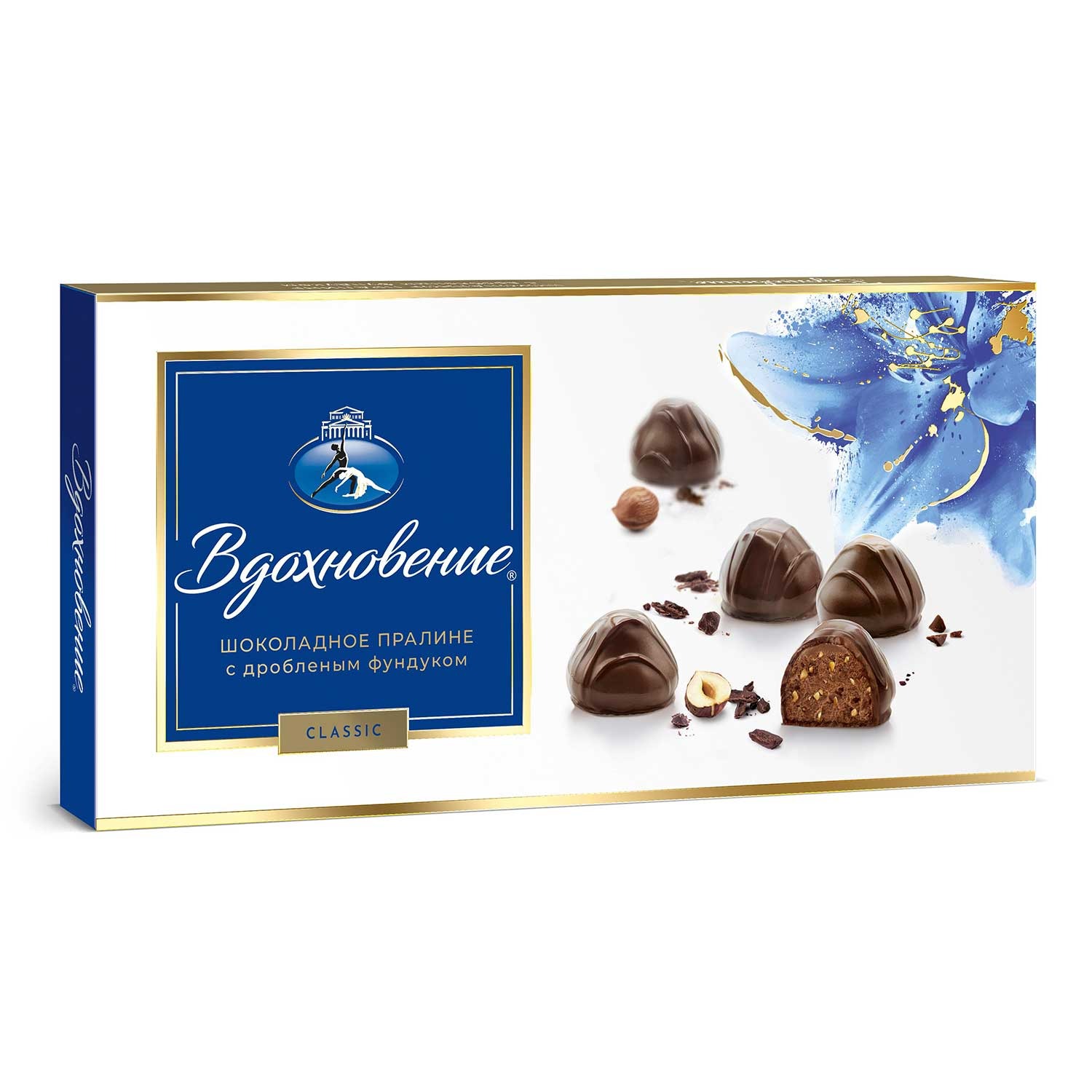 Vdohnowenije Pralinen mit gehackten Haselnüssen in Schokolade, Schachtel, 340 g