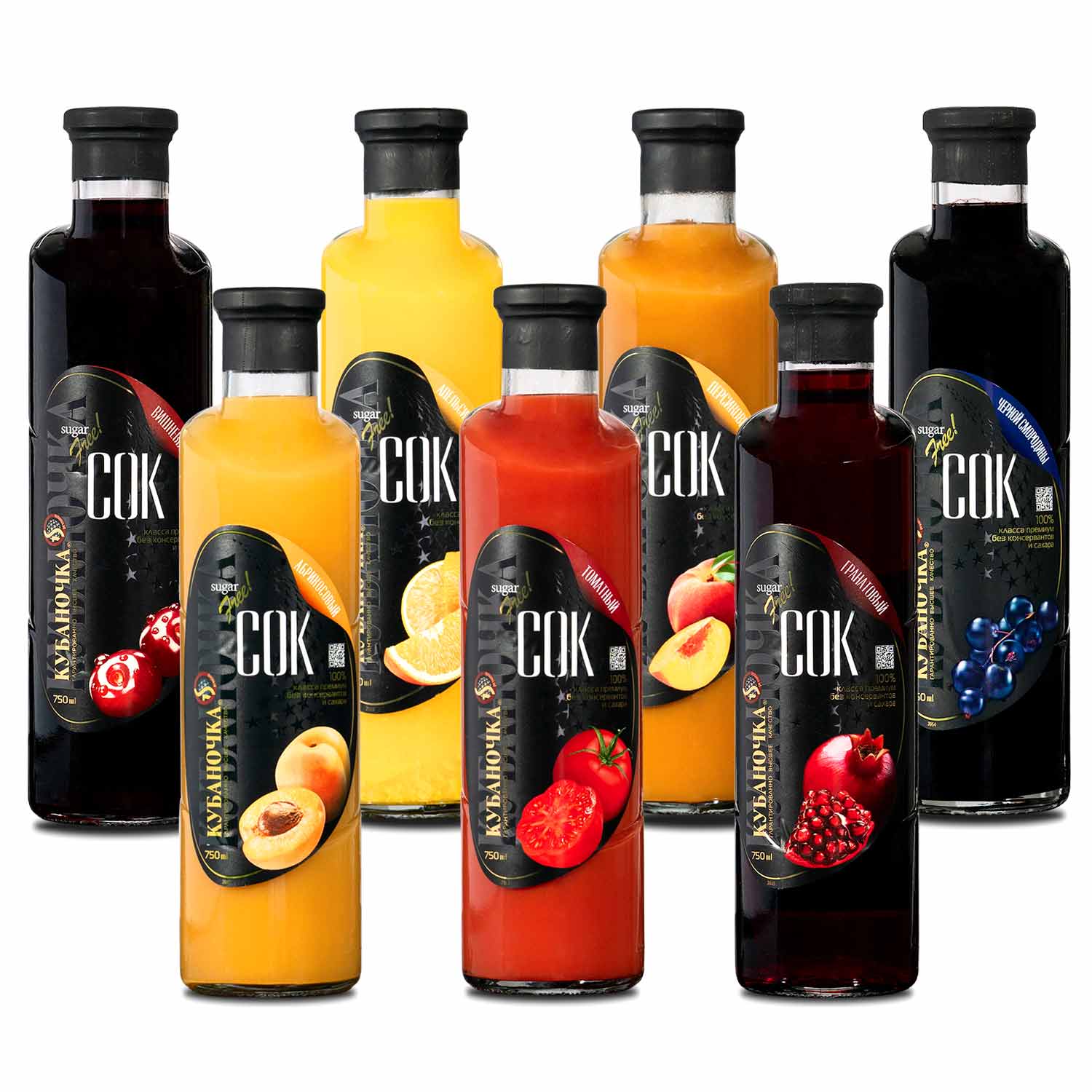 Kubanochka – Premium Fruchtsäfte im Glas (7×750 ml)