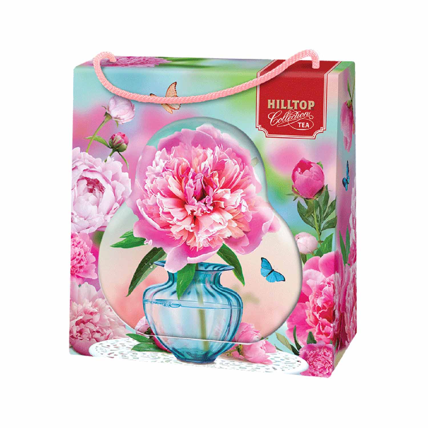 Hilltop Schwarztee Metallbox Pfingstrose, 50g