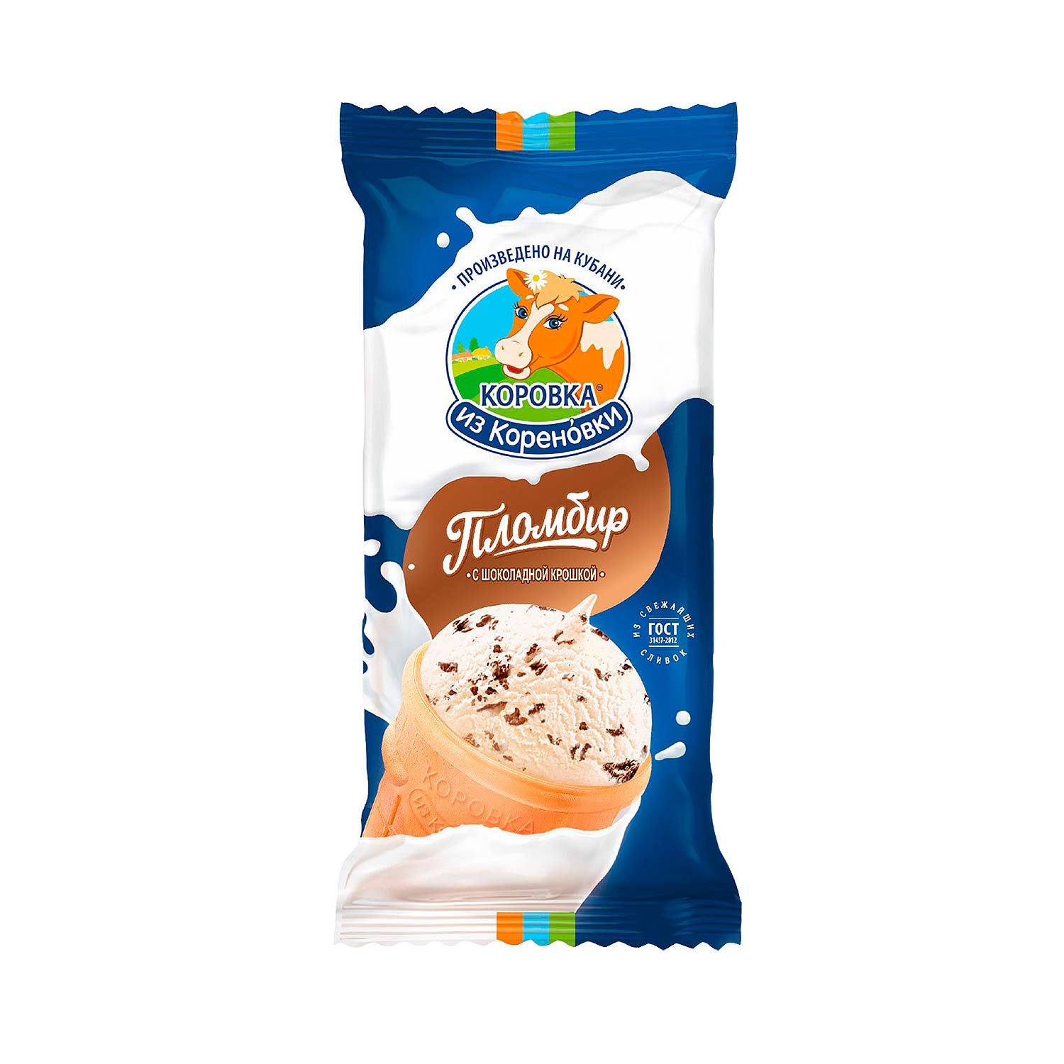 KiK Eis Plombir mit Schokoladenstückchen, 80 g