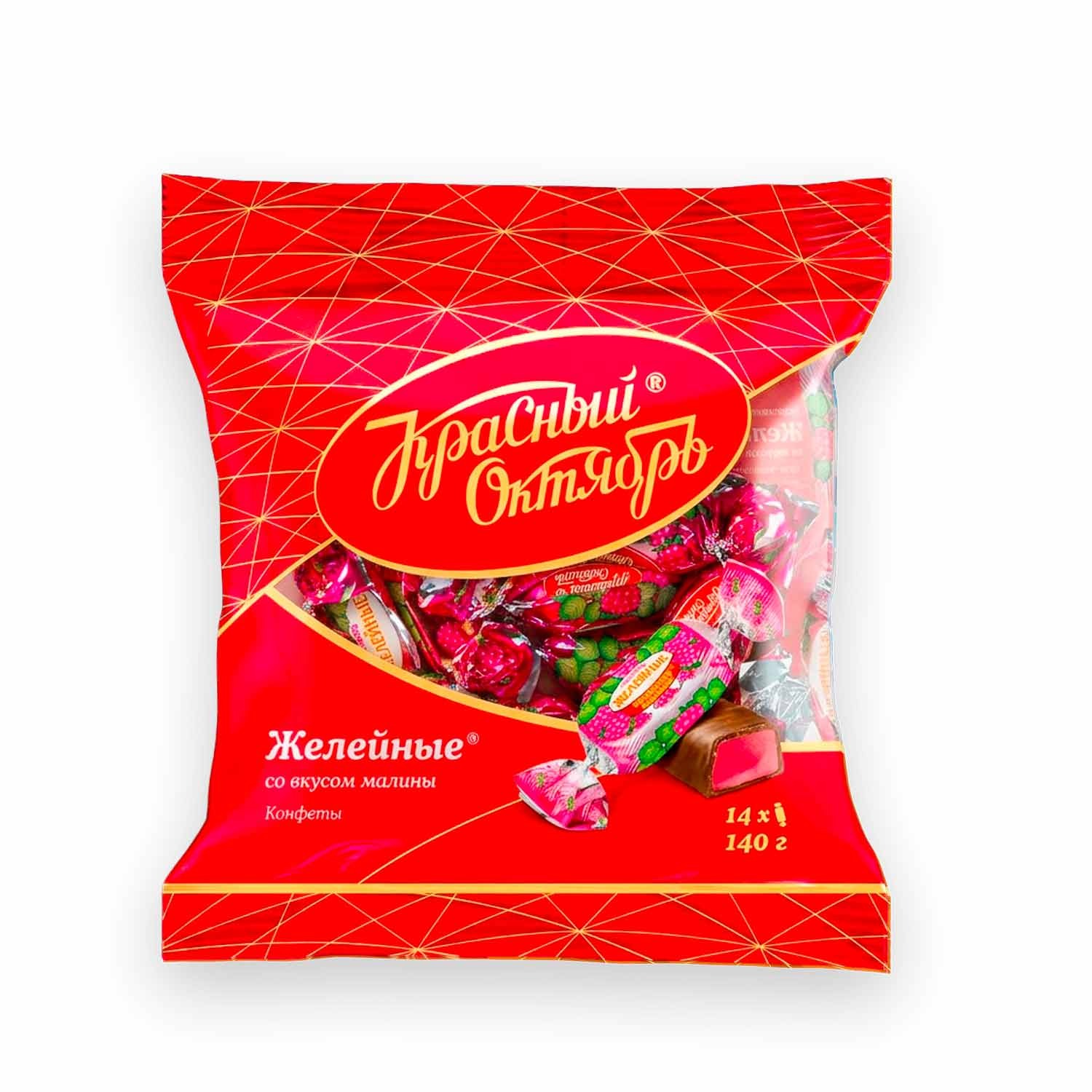 Schokoliertes Geleekonfekt mit Himbeergeschmack, 210g