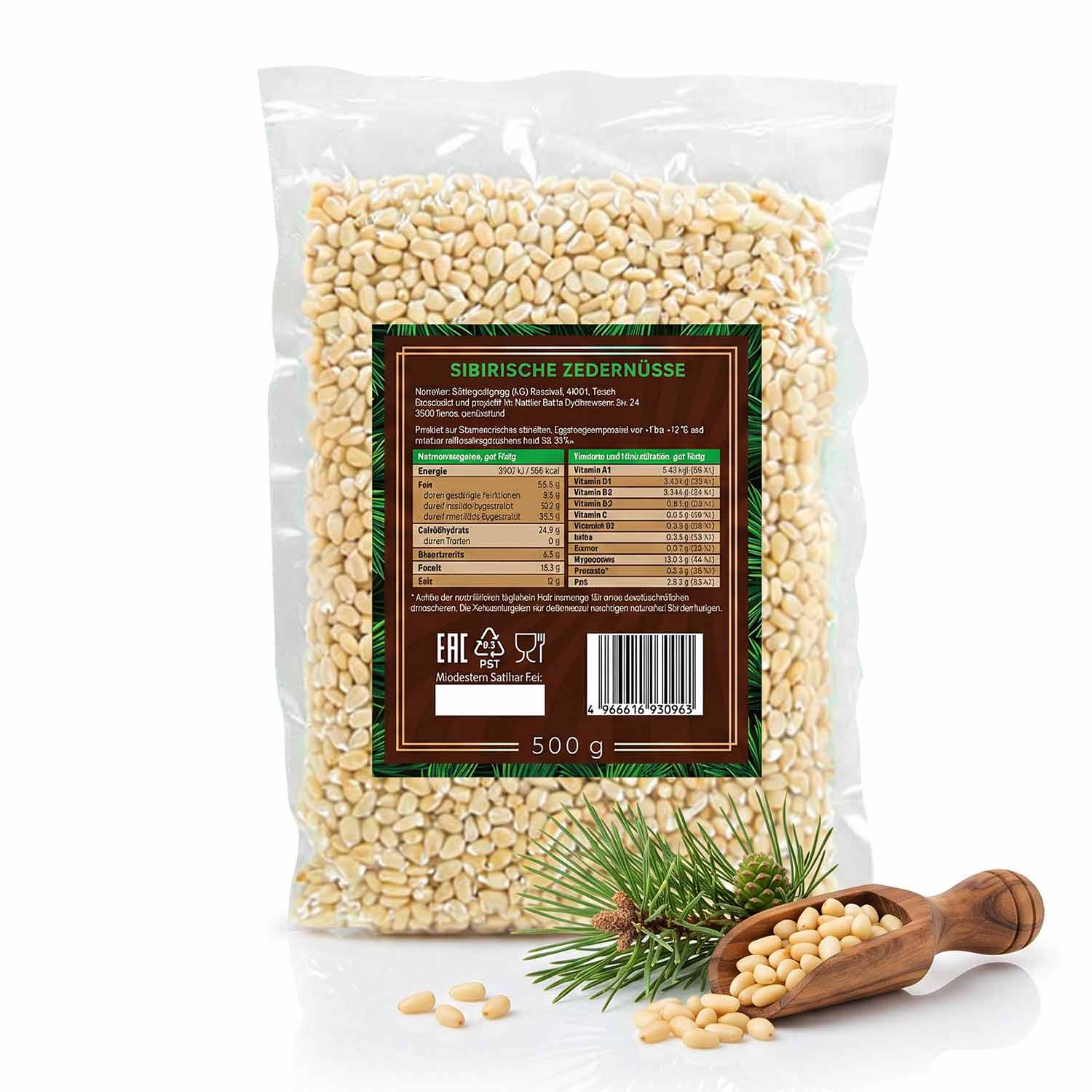 BARIN sibirische Zedernüsse Premium, 500 g