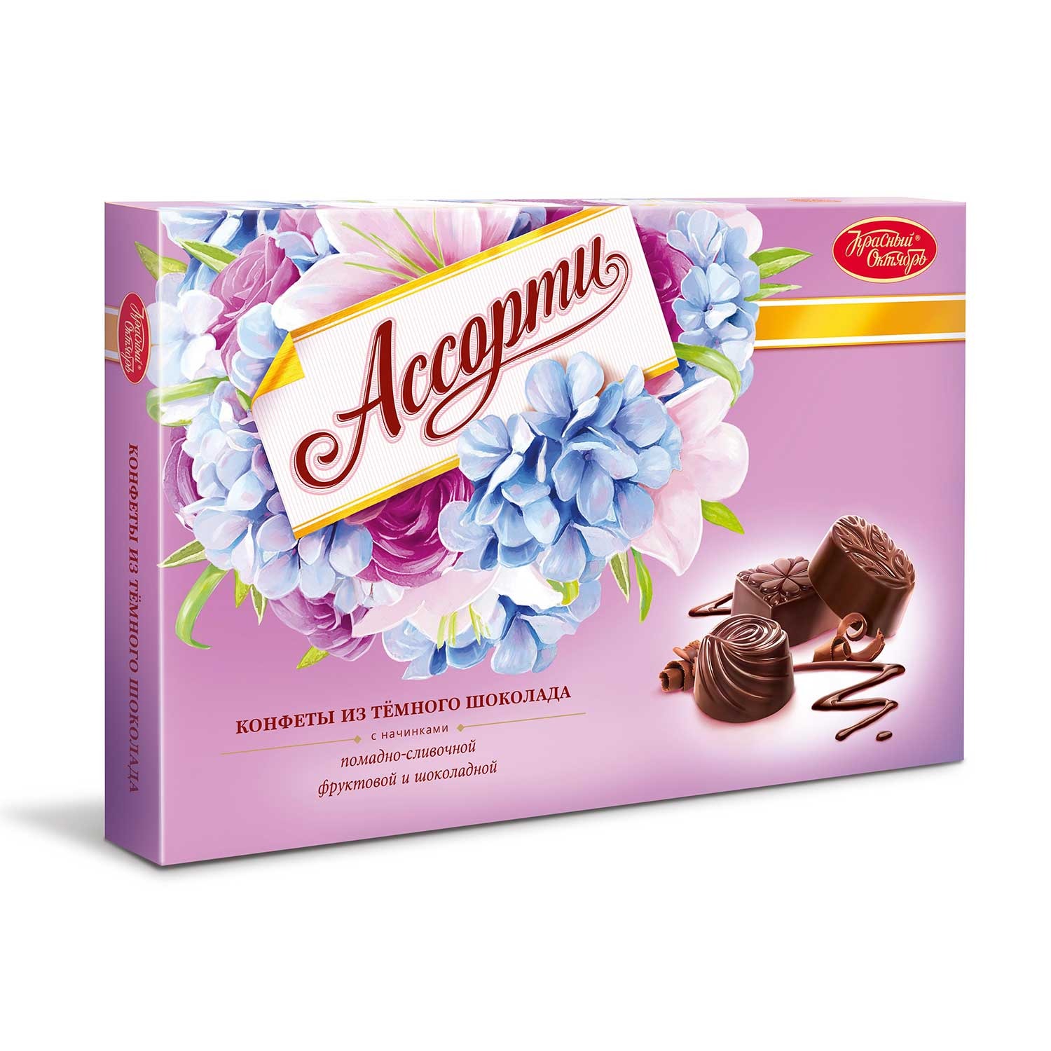 Schoko-Assorti Geschenkset: Bukety, Krasny Oktjabr Zartbitter & Aljonka Milch, 610 g