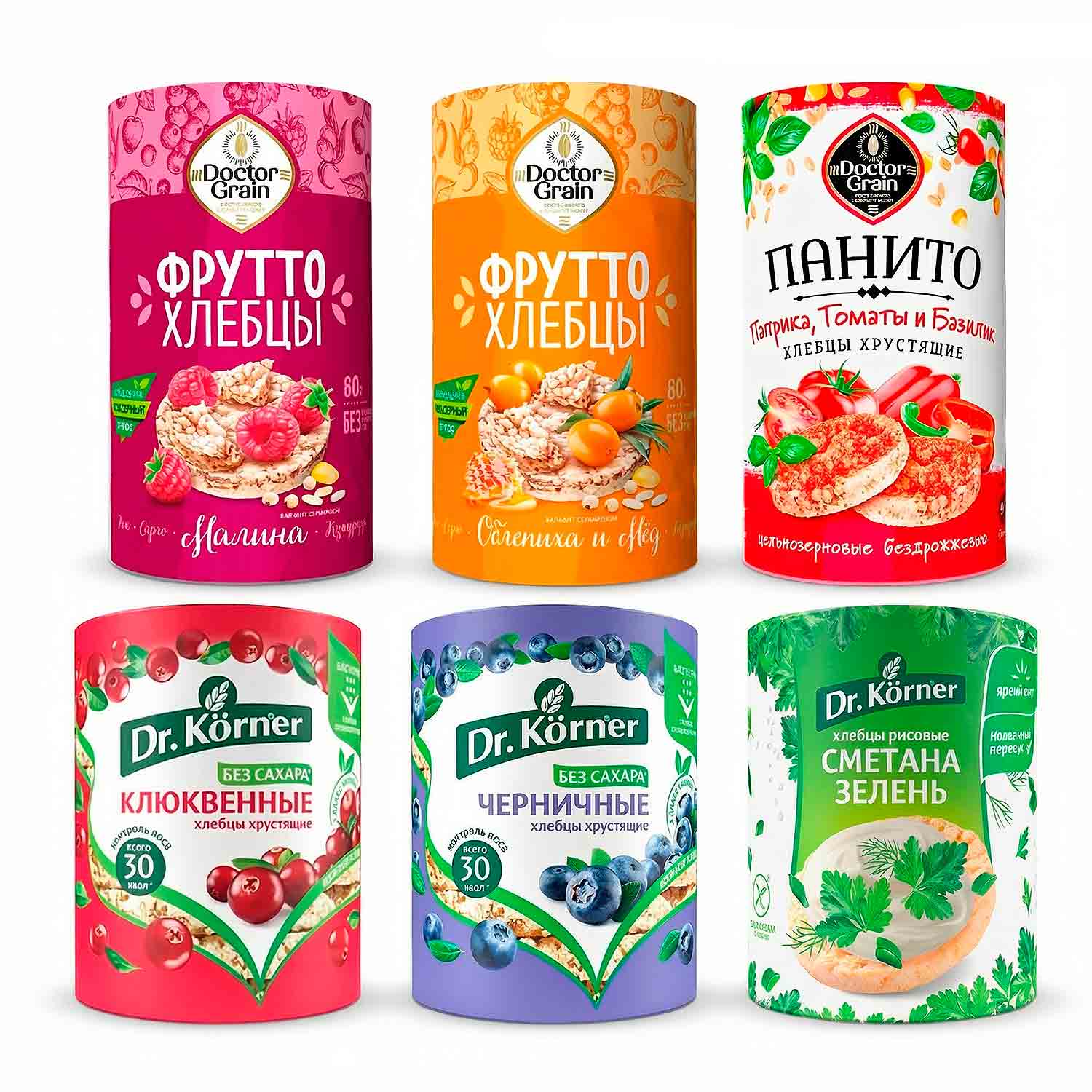 Knäckebrot Probier-Set – 6 Sorten süß & herzhaft, Beeren & Kräuter (4x 80g, 2x 100g)