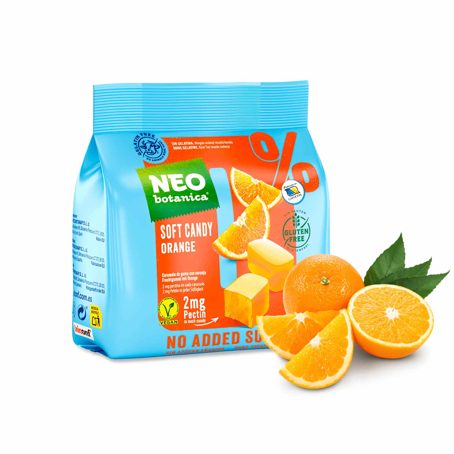 NEO Botanica Fruchtgummibonbons mit Orange, 0% Zuckerzusatz, 120g